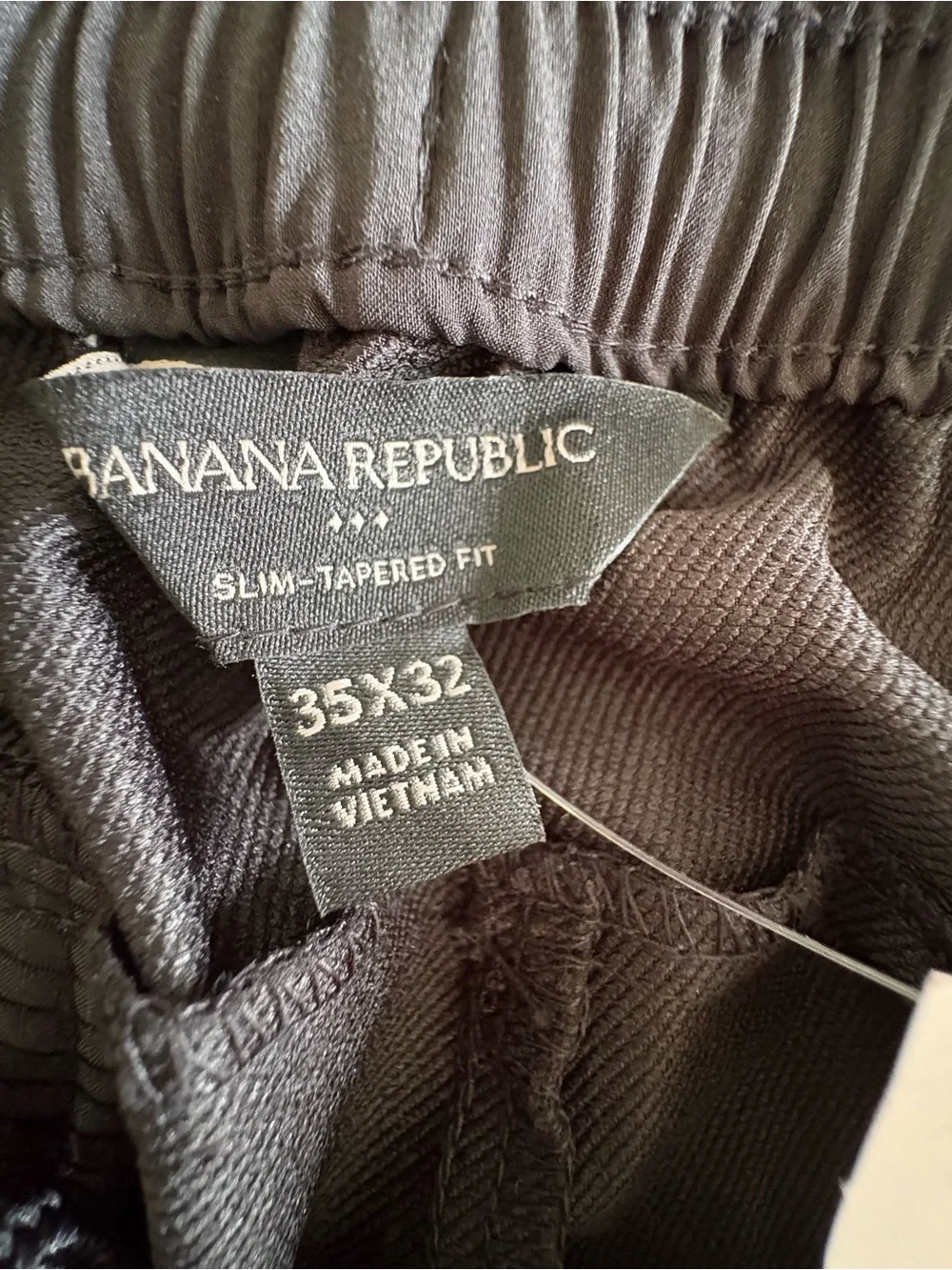 NWT Banana Republic Pants Mens 35x32 Black Slim Tapered Stretch Jogger Chino⁠